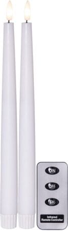 Flamme Slim LED Antikljus 2-pack 28,5 cm - vit - Belysning & el - Inomhusbelysning & lampor - Dekorationsbelysning
