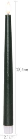 Flamme Slim LED Antikljus 2-pack 28,5 cm - mörkgrön - Belysning & el - Inomhusbelysning & lampor - Dekorationsbelysning