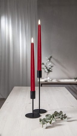 Flamme Slim LED Antikljus 2-pack 28,5 cm - röd - Belysning & el - Inomhusbelysning & lampor - Dekorationsbelysning