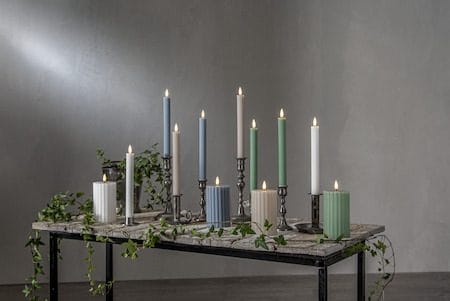 Flamme Stripe LED Antikljus 2-pack 25 cm - vit - Belysning & el - Inomhusbelysning & lampor - Dekorationsbelysning