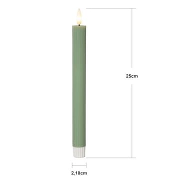 Flamme Stripe LED Antikljus 2-pack 25 cm - grön - Belysning & el - Inomhusbelysning & lampor - Dekorationsbelysning
