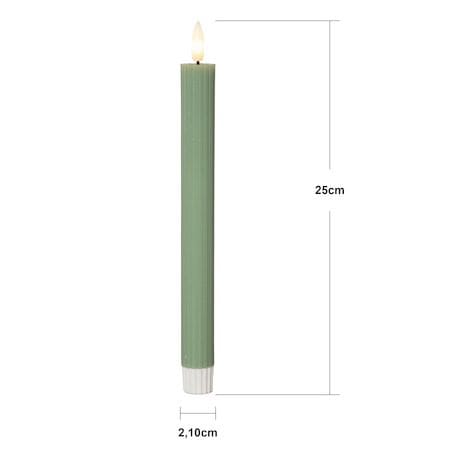 Flamme Stripe LED Antikljus 2-pack 25 cm - grön - Belysning & el - Inomhusbelysning & lampor - Dekorationsbelysning