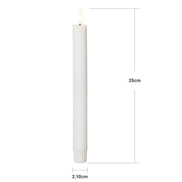 Flamme Stripe LED Antikljus 2-pack 25 cm - vit - Belysning & el - Inomhusbelysning & lampor - Dekorationsbelysning