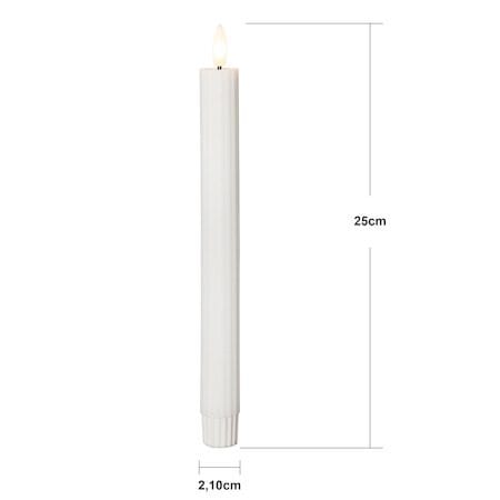 Flamme Stripe LED Antikljus 2-pack 25 cm - vit - Belysning & el - Inomhusbelysning & lampor - Dekorationsbelysning