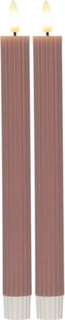 Flamme Stripe LED Antikljus 2-pack 25 cm - rosa - Belysning & el - Inomhusbelysning & lampor - Dekorationsbelysning