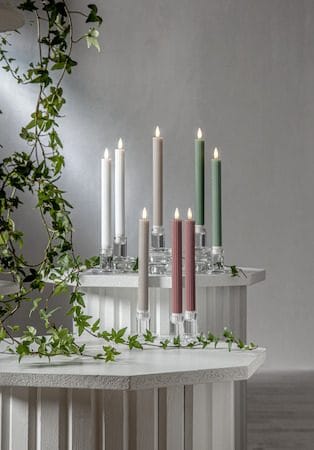 Flamme Stripe LED Antikljus 2-pack 25 cm - vit - Belysning & el - Inomhusbelysning & lampor - Dekorationsbelysning