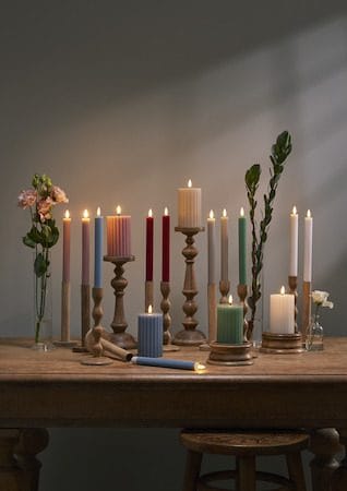 Flamme Stripe LED Antikljus 2-pack 25 cm - vit - Belysning & el - Inomhusbelysning & lampor - Dekorationsbelysning