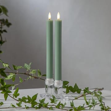 Flamme Stripe LED Antikljus 2-pack 25 cm - grön - Belysning & el - Inomhusbelysning & lampor - Dekorationsbelysning