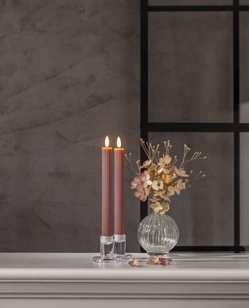 Flamme Stripe LED Antikljus 2-pack 25 cm - rosa - Belysning & el - Inomhusbelysning & lampor - Dekorationsbelysning