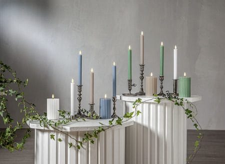 Flamme Stripe LED Antikljus 2-pack 25 cm - vit - Belysning & el - Inomhusbelysning & lampor - Dekorationsbelysning