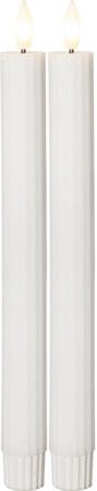 Flamme Stripe LED Antikljus 2-pack 25 cm - vit - Belysning & el - Inomhusbelysning & lampor - Dekorationsbelysning