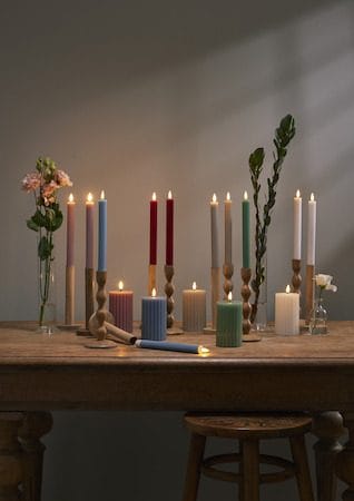 Flamme Stripe LED Antikljus 2-pack 25 cm - vit - Belysning & el - Inomhusbelysning & lampor - Dekorationsbelysning
