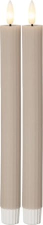 Flamme Stripe LED Antikljus 2-pack 25 cm - beige - Belysning & el - Inomhusbelysning & lampor - Dekorationsbelysning