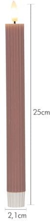 Flamme Stripe LED Antikljus 2-pack 25 cm - rosa - Belysning & el - Inomhusbelysning & lampor - Dekorationsbelysning