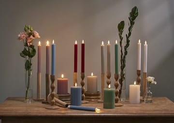Flamme Stripe LED Antikljus 2-pack 25 cm - vit - Belysning & el - Inomhusbelysning & lampor - Dekorationsbelysning