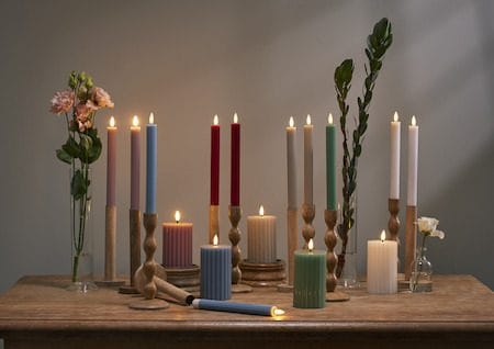 Flamme Stripe LED Antikljus 2-pack 25 cm - vit - Belysning & el - Inomhusbelysning & lampor - Dekorationsbelysning