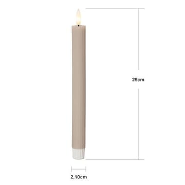 Flamme Stripe LED Antikljus 2-pack 25 cm - beige - Belysning & el - Inomhusbelysning & lampor - Dekorationsbelysning