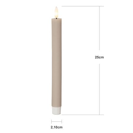 Flamme Stripe LED Antikljus 2-pack 25 cm - beige - Belysning & el - Inomhusbelysning & lampor - Dekorationsbelysning