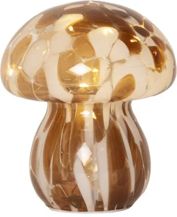 Funghi Glasdekoration 13 cm - brun/vit - Belysning & el - Inomhusbelysning & lampor - Dekorationsbelysning