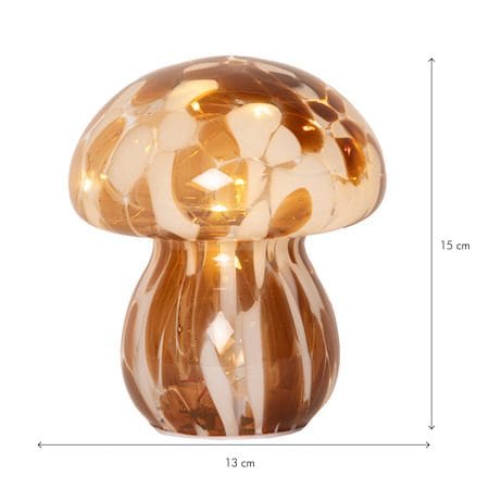 Funghi Glasdekoration 13 cm - brun/vit - Belysning & el - Inomhusbelysning & lampor - Dekorationsbelysning