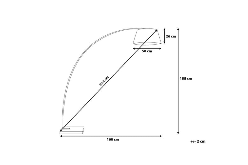 Benue Golvlampa 188 cm - Svart - Sovrumslampa - Vardagsrumslampa - Golvlampa - Båglampa