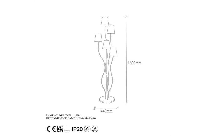 Golvlampa Crestor Flerfärgad / Livfulla färger - Flerfärgad / Livfulla färger - Belysning & el - Inomhusbelysning & lampor - Sovrumslampa