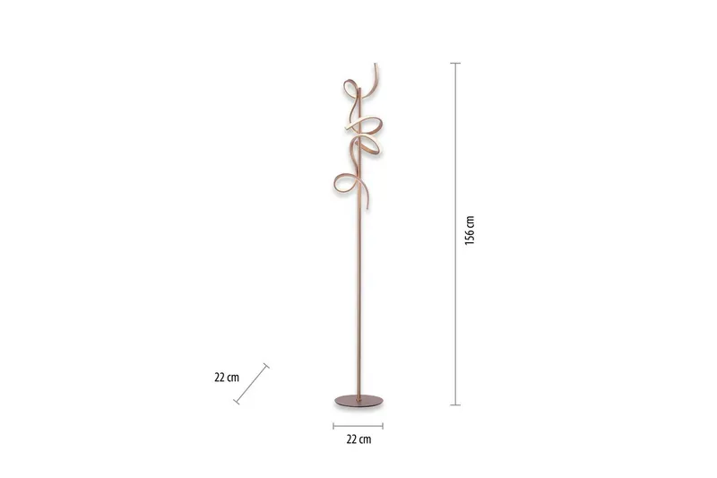 Golvlampa Curls - 22x156x22 cm - Belysning & el - Inomhusbelysning & lampor - Sovrumslampa