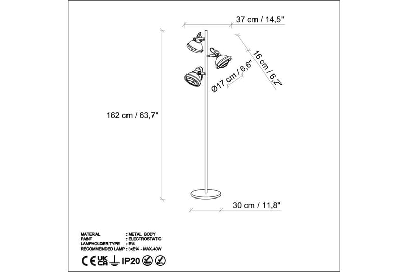 Golvlampa Desten Svart - Svart - Belysning & el - Inomhusbelysning & lampor - Sovrumslampa
