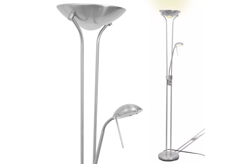 Dimbar golvlampa LED 23 W - Silver - Sovrumslampa - Vardagsrumslampa - Uplight golvlampa - Golvlampa