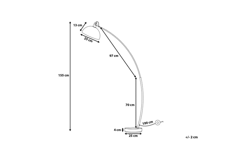 Dintel Golvlampa 155 cm - Koppar - Sovrumslampa - Vardagsrumslampa - Golvlampa