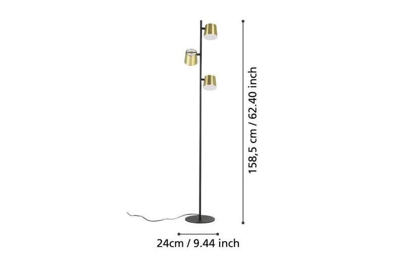 Golvlampa Eglo Altamira Svart/Mässing - Belysning & el - Inomhusbelysning & lampor - Sovrumslampa
