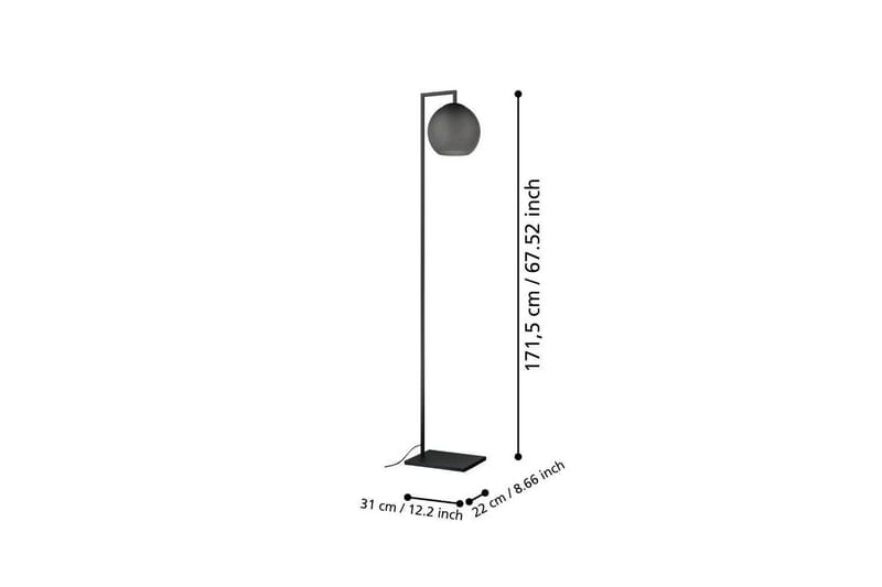 Golvlampa Eglo Arangona Svart/Grå - Belysning & el - Inomhusbelysning & lampor - Sovrumslampa