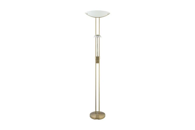 Golvlampa Eglo Baya Bronserad Vit - Vit/Mörkgrå - Belysning & el - Inomhusbelysning & lampor - Golvlampa - Tvåarmad golvlampa