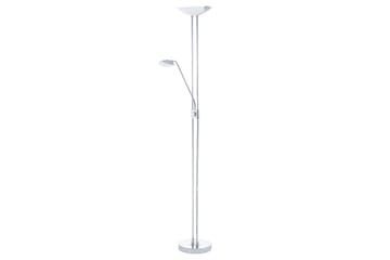 Golvlampa Eglo Baya Led Krom Vit, Satinerad