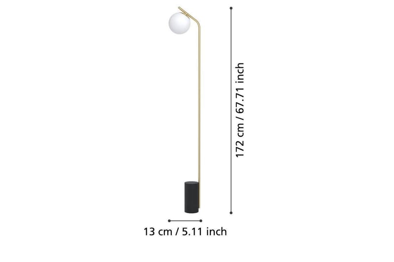 Golvlampa Eglo Betulia Svart/Mässing Opalvit - Belysning & el - Inomhusbelysning & lampor - Sovrumslampa