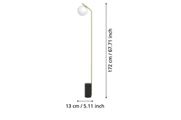 Golvlampa Eglo Betulia Svart/Mässing Opalvit - Belysning & el - Inomhusbelysning & lampor - Sovrumslampa