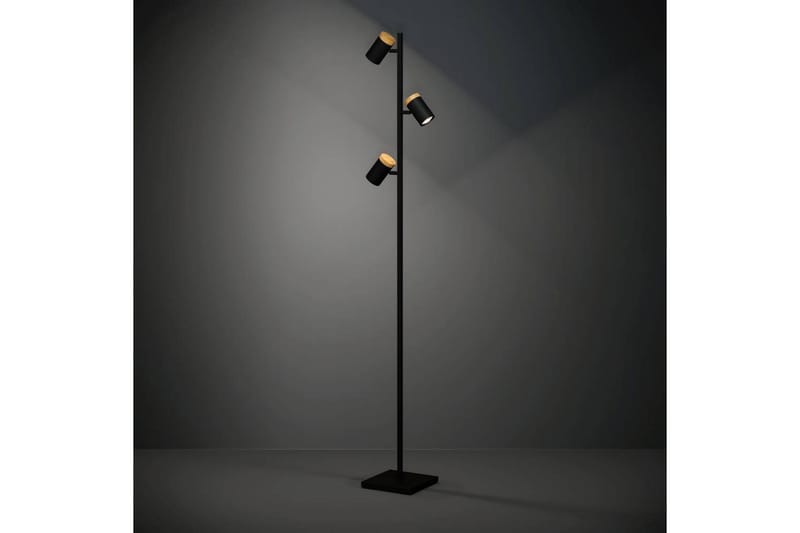 Golvlampa Eglo Cartagena Svart/Trä med 3 Lampor - Belysning & el - Inomhusbelysning & lampor - Sovrumslampa
