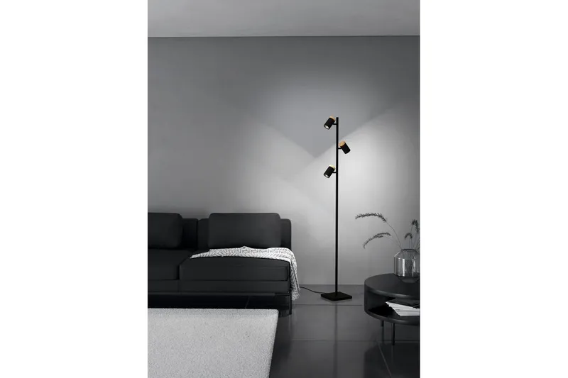 Golvlampa Eglo Cartagena Svart/Trä med 3 Lampor - Belysning & el - Inomhusbelysning & lampor - Sovrumslampa