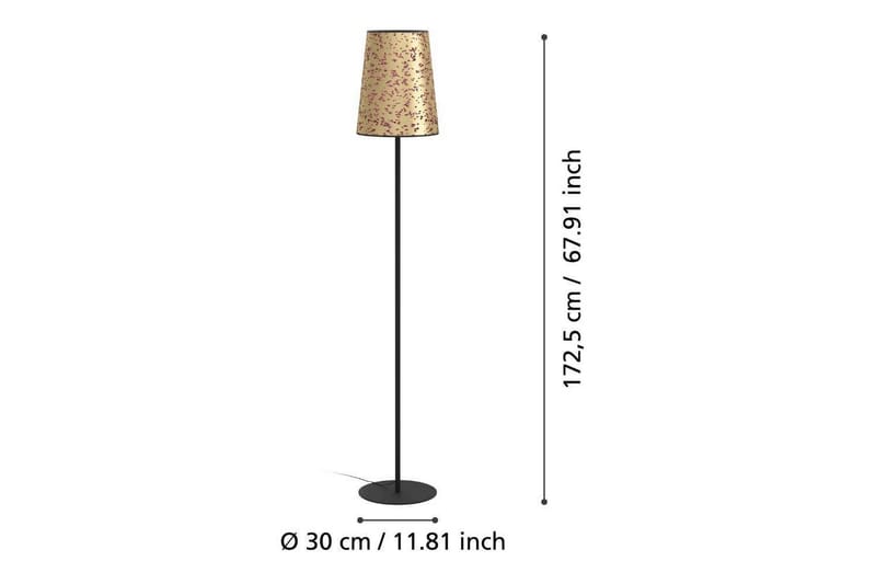 Golvlampa Eglo Castuera Guld med Rosblad - Belysning & el - Inomhusbelysning & lampor - Sovrumslampa