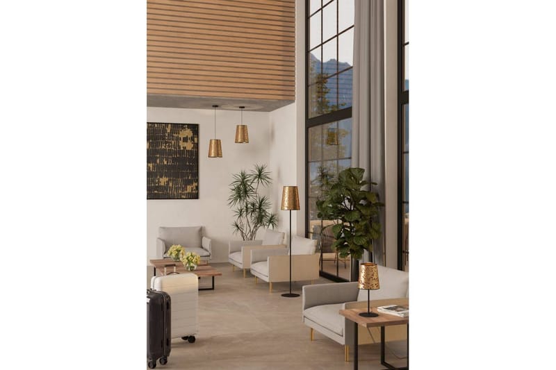 Golvlampa Eglo Castuera Guld med Rosblad - Belysning & el - Inomhusbelysning & lampor - Sovrumslampa