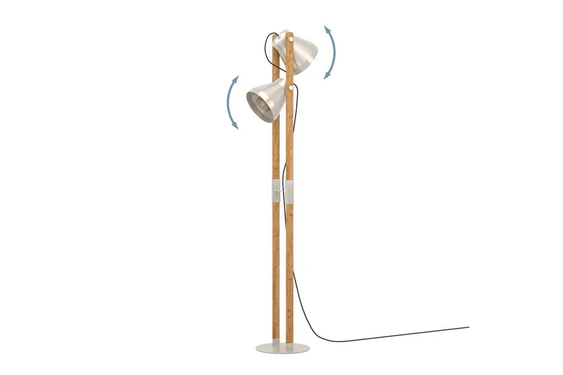 Golvlampa Eglo Cawton - Brun - Belysning & el - Inomhusbelysning & lampor - Golvlampa - Tvåarmad golvlampa