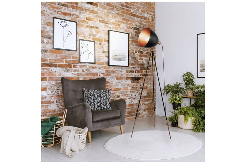 Golvlampa Eglo Chester - Svart/Koppar - Belysning & el - Inomhusbelysning & lampor - Sovrumslampa