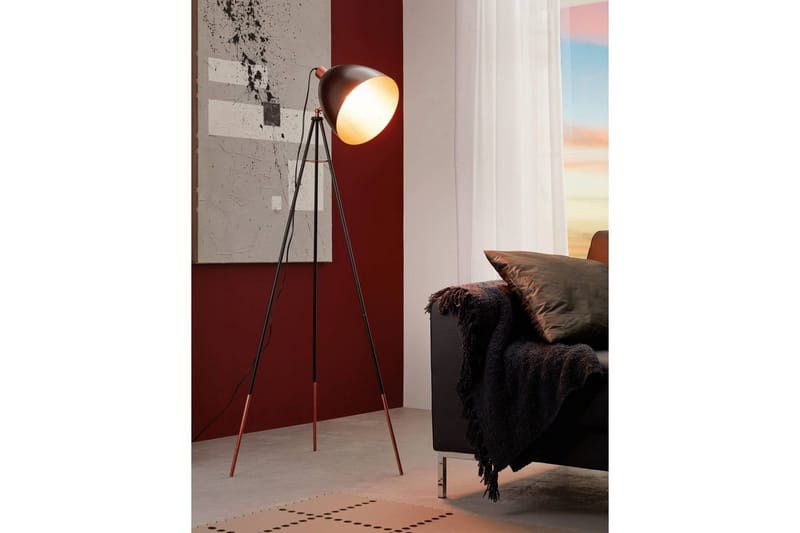 Golvlampa Eglo Chester - Svart/Koppar - Belysning & el - Inomhusbelysning & lampor - Sovrumslampa