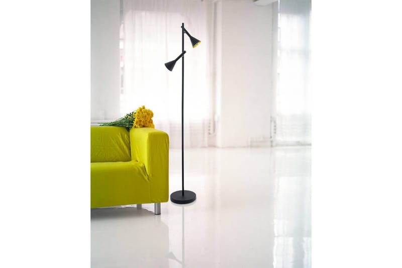 Golvlampa Eglo Cortaderas - Svart/Guld - Belysning & el - Inomhusbelysning & lampor - Golvlampa - Tvåarmad golvlampa