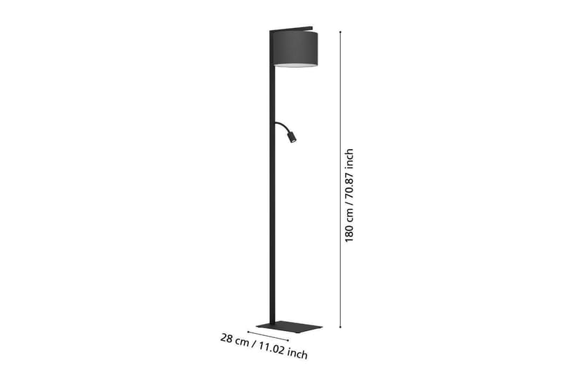 Golvlampa Eglo Foligno Svart - Belysning & el - Inomhusbelysning & lampor - Sovrumslampa