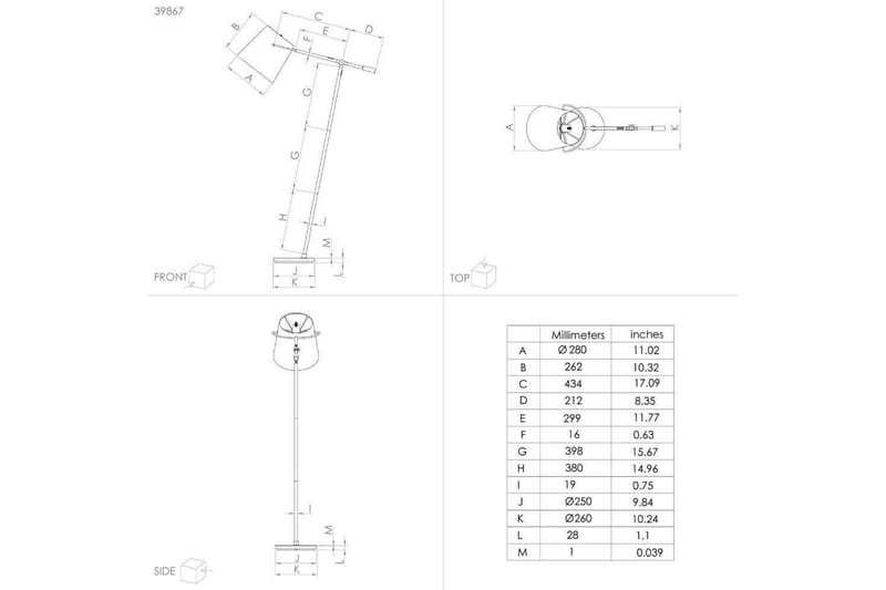 Golvlampa Eglo Granadillos Svart - Belysning & el - Inomhusbelysning & lampor - Sovrumslampa