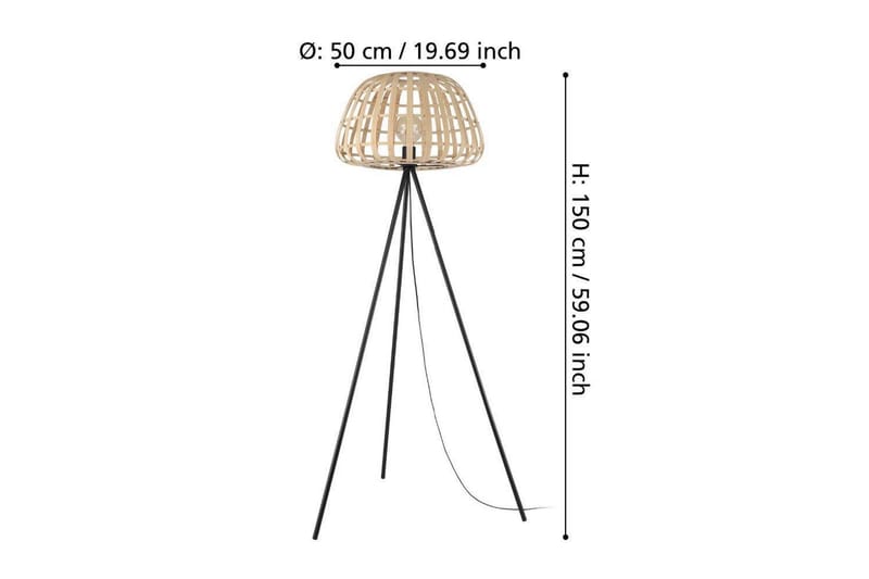 Golvlampa Eglo Montezuelo Trä - Belysning & el - Inomhusbelysning & lampor - Sovrumslampa