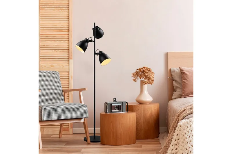 Golvlampa Elber Svart - Svart - Belysning & el - Inomhusbelysning & lampor - Sovrumslampa