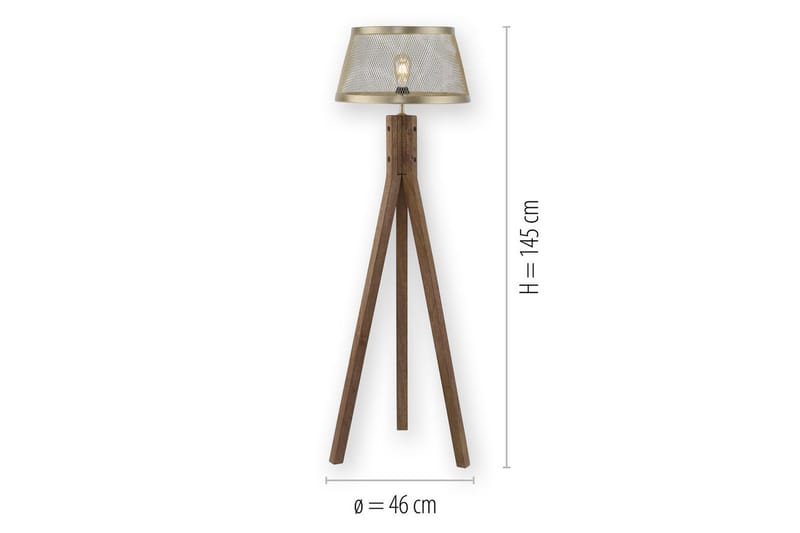 Golvlampa Frederik - 46x145x46 cm - Belysning & el - Inomhusbelysning & lampor - Sovrumslampa