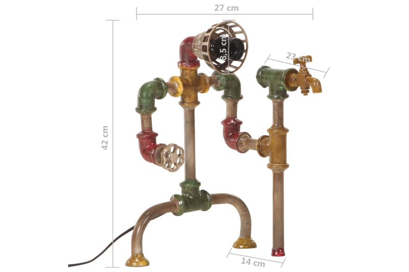 Golvlampa industriell design vattenrör järn - Flerfärgad - Sovrumslampa - Vardagsrumslampa - Golvlampa